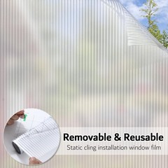 VELIMAX Reeded Glass Window Film, Window Privacy Film, Frosted Window Vinyl, …