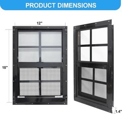 Weather-Resistant Shed Windows, 12×18 – 2 Pack