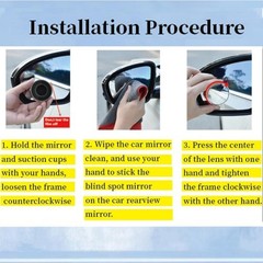 2Pcs Blind Spot Car Mirror, 2″ Round Rear View Mirrors Frameless Color: silver