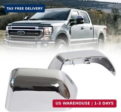 AUCERAMIC Chrome Plated Mirror Covers Caps Fit for Ford Super Duty 2017-2025 F-2