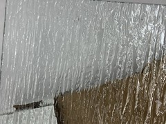 4mm Rain Pattern Tempered Glass Panel Rectangular Corner Textured Replacement