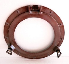 12″ Maritime Antique Brown Patina Nautical Porthole Round Window Glass Nautical