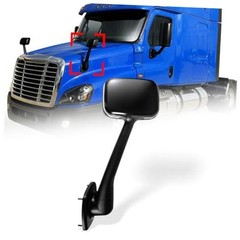 Black Hood Mirror for Freightliner Cascadia 2008-2017, Driver/ Left Side