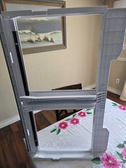 Sliding Home Window Insert Sash 24×12 White Plastic Frame Clear Single Pane