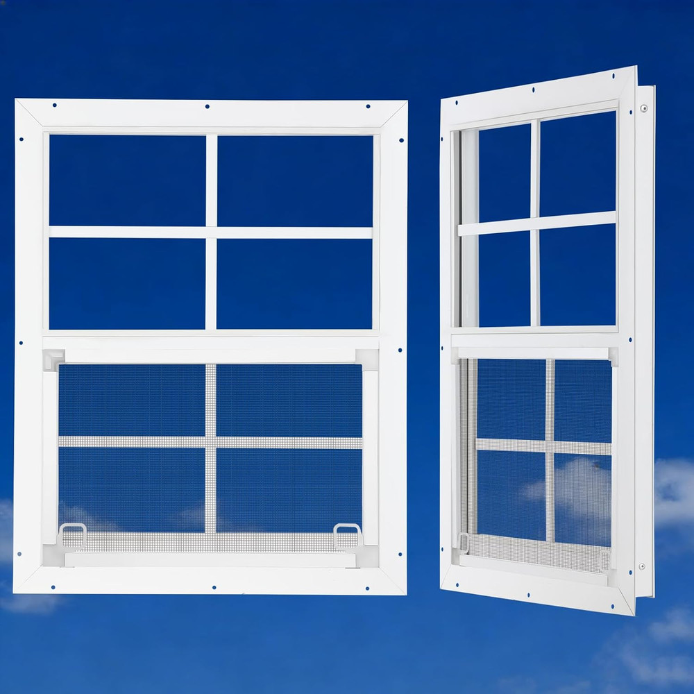 18″x23″ Shed Window 2-Pack with Tempered Glass for Outdoor Use