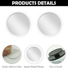 2Pcs Blind Spot Mirrors Side Mirror Removable Adjustable Ang Color: Round-2Pcs