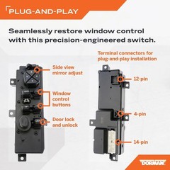 901-472 Front Driver Side Power Window Switch Compatible with Select Jeep