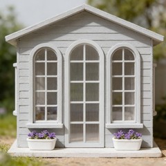 2Pcs Durable White Dollhouse Mini Window Frames for DIY Plastic Furniture Decor