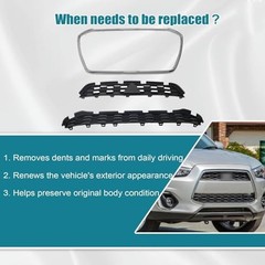 Chrome Black Upper Front Grille W/Surround Trim 6402A276 Compatible with
