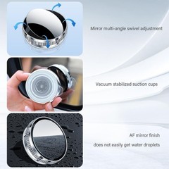 2PCS Black Suction Cup Blind Spot Mirror, 360° Adjustable Convex Color: Black
