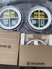Marvin Round Home Windows 24″ Diameter White Exterior & Interior Set of 2