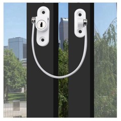 1/2/4Pcs White Window Door Cable Restrictor Ventilator Kids Safety Security Lock