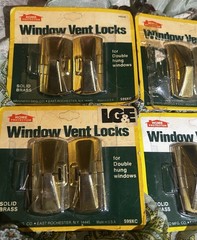 4 x 599XC LG&E Window Brass Vent Locks New in Packaging Home Protector