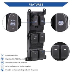Master Power Window Switch Button, Front Left Driver Side, Compatible with