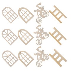 16Pcs Miniature Wood Window Frames Reusable for Dollhouse Craft and Decoration