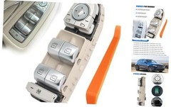 Power Window Switch Front Driver Side 3 Pins Compatible with Mercedes Cream