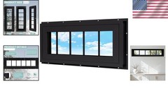 Black 10×29″ Transom Window with Insulated Double-Pane Glass – Durable Vinyl