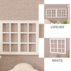 8 Pcs Miniature Wooden Window Frames For Dollhouse Craft Diy Decoration Models