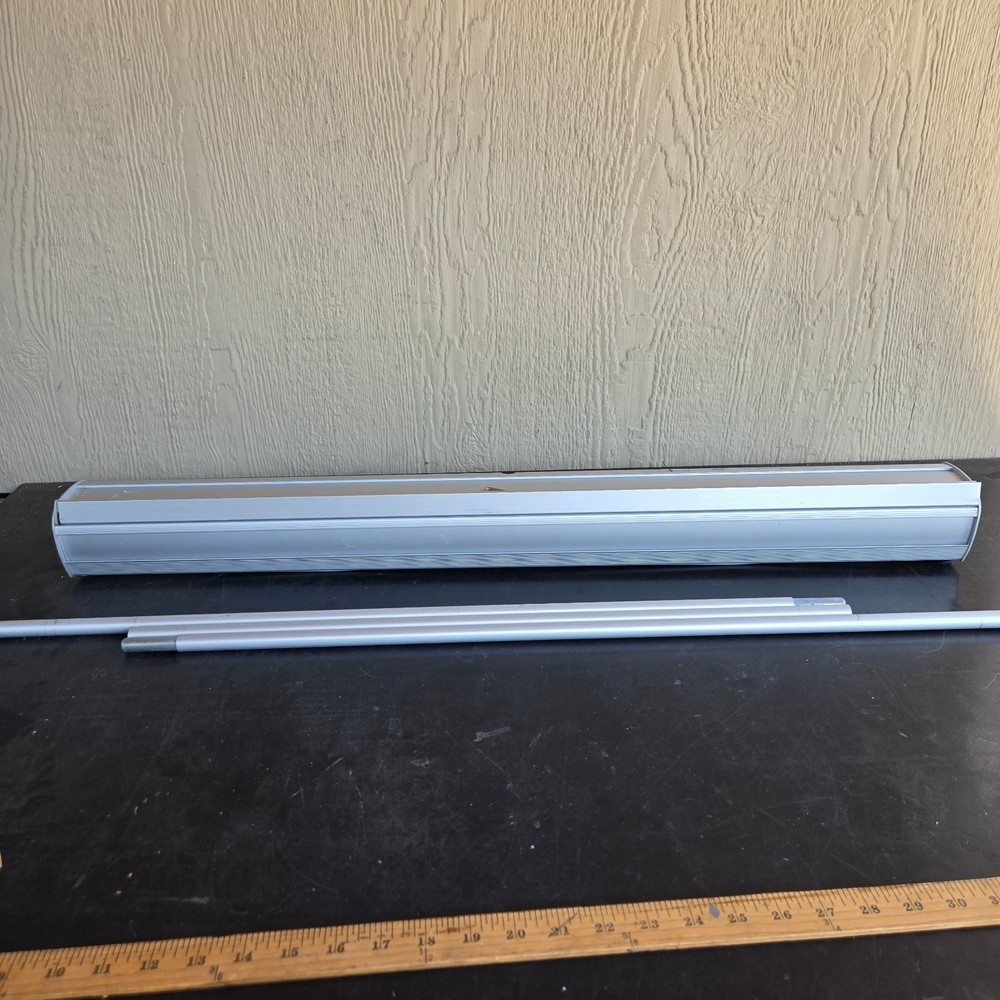 Retractable Roll Up Banner Stand Silver Aluminum Base Pole 75×33
