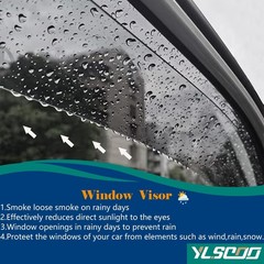 Window Visors Rain Guards fits 2009-2014 Ford F150 SuperCrew Cab, Out-Channel…