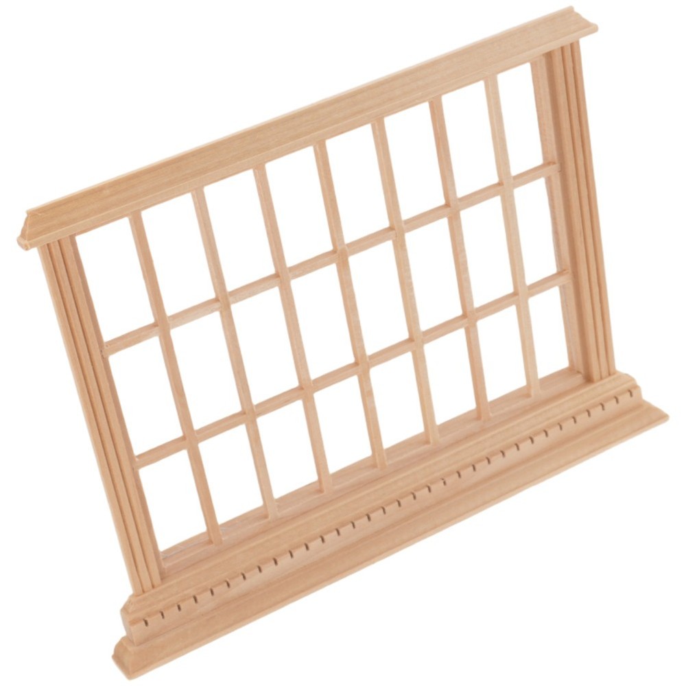 Mini Wood Window Frame for Dollhouse 112 Scale Durable Wooden Miniature Decor