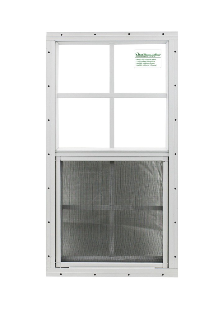 14 x 27 Shed Window TEMPERED GLASS White Flush Playhouse Garage animal shetlers