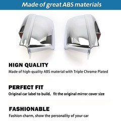 AUCERAMIC Chrome Plated Mirror Covers Trims for 2007-2021 Toyota Tundra for 2…