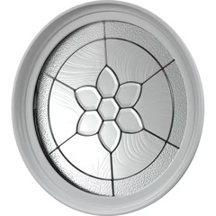24.5 In. X 24.5 In. White Triple-Pane Insulated Glass round Vinyl Geo Picture Wi