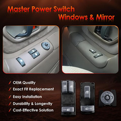 Window & Mirror Switch, Fit for 1994-2001 Chevy GMC C1500 C2500 C3500 Tahoe | Mi