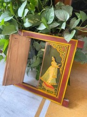 Antique Wooden Metal Fitted Wall Decor Window Panel Original Fine Hand Carved
