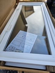 46.25 in. x 21 in. Standard Glass White New Construction Double-Pane Hinged Viny