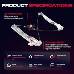 Front Passenger Side Power Window Regulator with Front Passenger With Motor