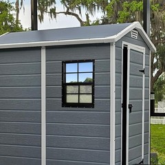 2 Pack 18″x23″ Black Shed Windows with Tempered Glass & Screen – Flush Mount