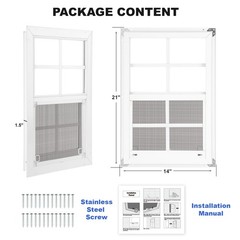 14″x21″ Shed Windows 2 Pack – Clear Tempered Glass, Metal Screen, Aluminum, Outd