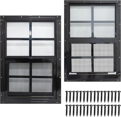 High Strength 12×18 Shed Windows with Tempered Glass, 2 Pack