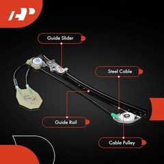 Power Window Regulator with Motor Compatible with BMW 528i Rear Driver(LH)
