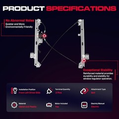 Front Driver Side Power Window Regulator with Motor (2 Pins) Front Driver (LH)