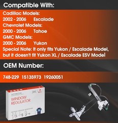 Passenger Side Power Window Regulator with Motor Replacement for Rear Right