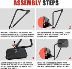 Doors Off Mirrors for Jeep (2-Pack) – Quick Release & Easy-Install Side View Mir