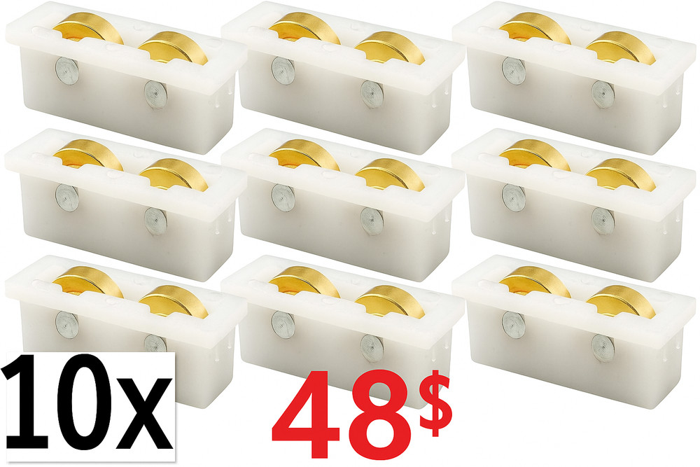 (10pack) Prime-Line G 3119 Sliding Window Tandem Roller Assembly, 1/2 In