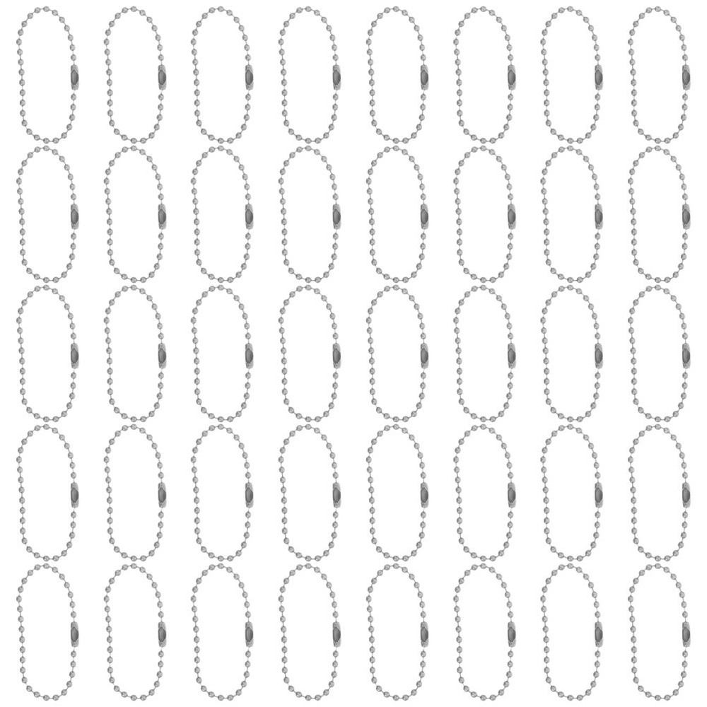 50Pcs Versatile DIY Iron Bead Chains for Keychains and Jewelry Light Grey
