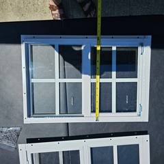 2 Pack 12×18 White Flush Mount Shed Windows Safety Glass Vertical Slider New