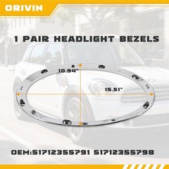 Headlight Trim Ring Compatible with MINI Cooper F55 F56 F57 2014 F55/2014-2021