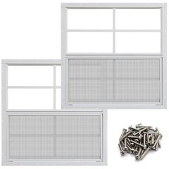 Durable 24×24 Shed Windows with Tempered Glass – Pack of 2