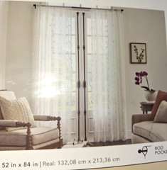 Allen Roth | Meera | Sheer | Ivory | 52x84in | 2 pc set #1242318 new in pkg