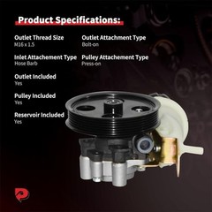 Power Steering Pump Compatible with Dodge Dakota 2000-2004 V6 3.7L/V8 4.7L,