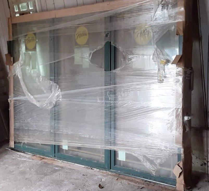 Pella Window Huge 3 Pane New Old Stock!!! Approximately 8 & 1/2 Feet x 6 Feet