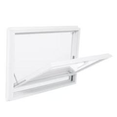 32.25 In. X 22.25 In. White Double-Pane Insulated Glass Hinged Vinyl Hopper Insw