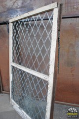 Leaded Glass Window in Oak Sash, 32″ x 49 1/8″, Diamond Pattern