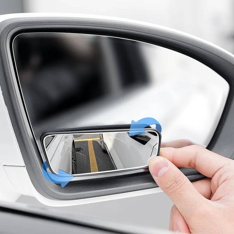 2PCS Adjustable Blind Spot Mirrors 360° Wide Angle Car Rearview Mirror